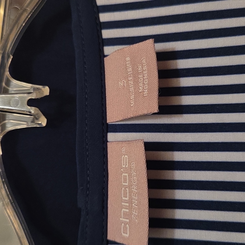 Chico's ZENERGY Blue and white  Jacket, Hooded  Matching Skort - Picture 2 of 8